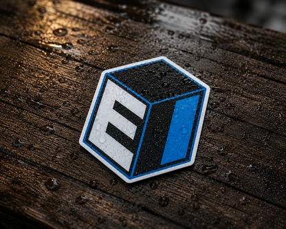 The “E.I.” Cube Vinyl Sticker